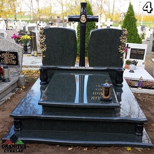 4 nagrobek podwójny rzeźbione róże